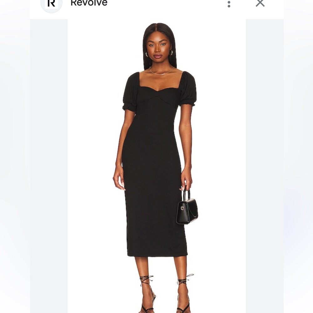 Free People Elegant Black Midi Dress